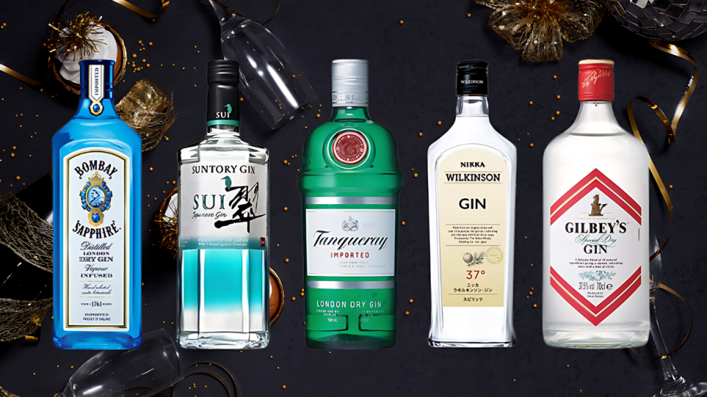 様々なジンのボトル
