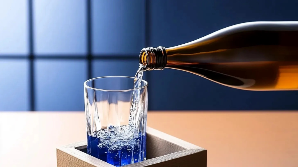 冷酒をグラスに注ぐイメージ