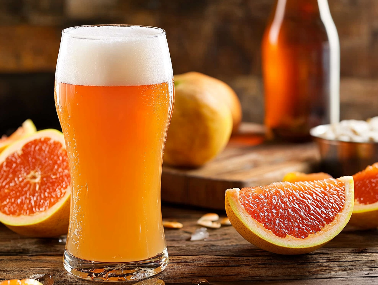 フルーツビールとカットフルーツ